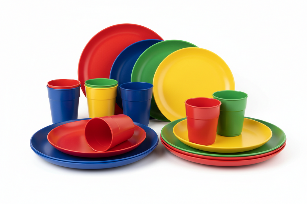 Reusable Plastic Plates & Cups - Durable & Eco-Friendly