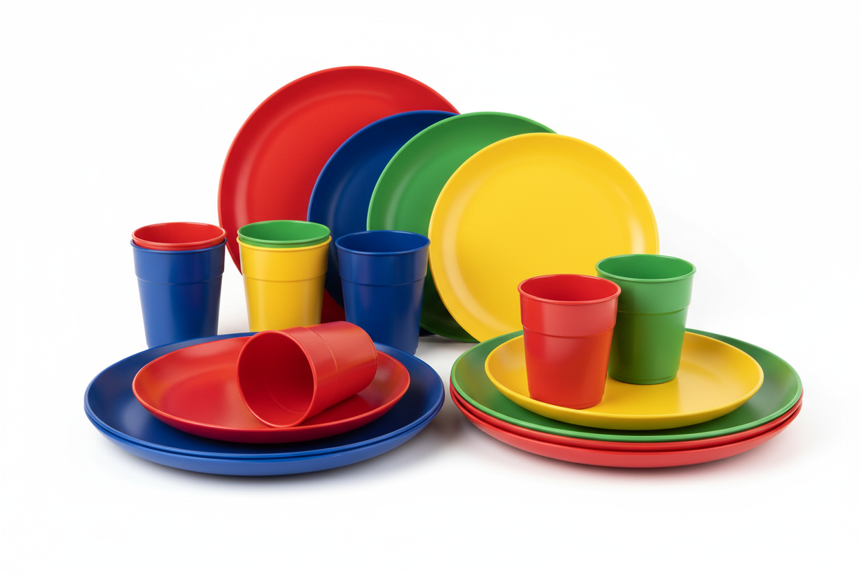 Reusable Plastic Plates & Cups - Durable & Eco-Friendly